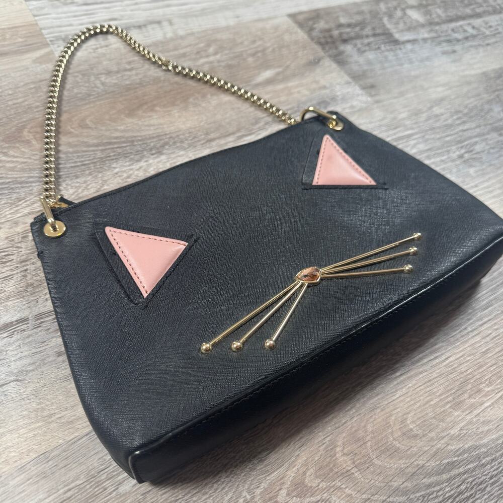 Kate Spade Cat Face Black Crossbody Chain Bag Coquette Y2K - Picture 2 of 10
